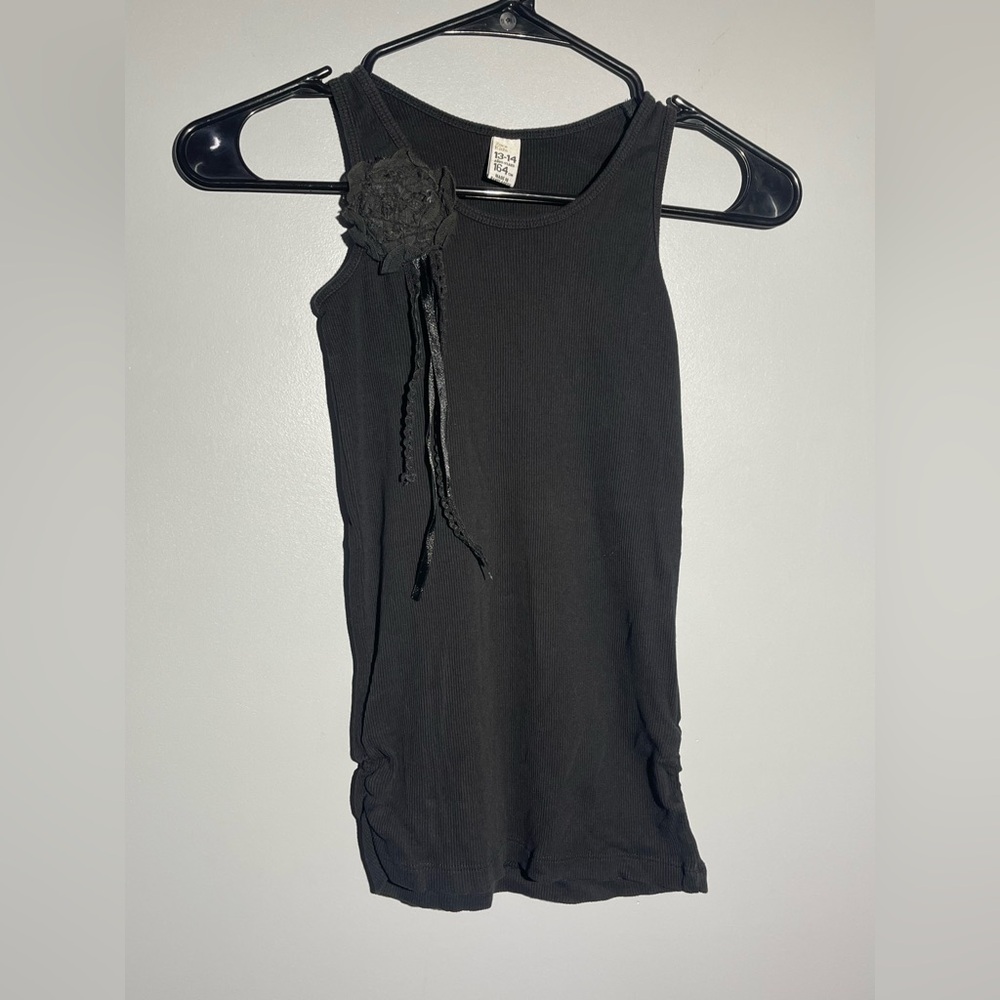 Zara Black Sleeveless Dress with Floral Accent